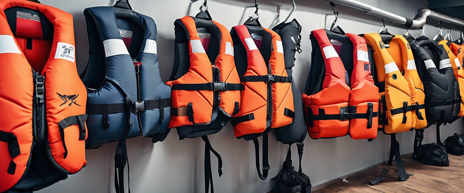 Different types of life jackets for small boats